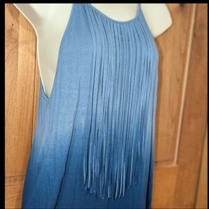 American Eagle Blue Ombre Fringe Women's Top‎